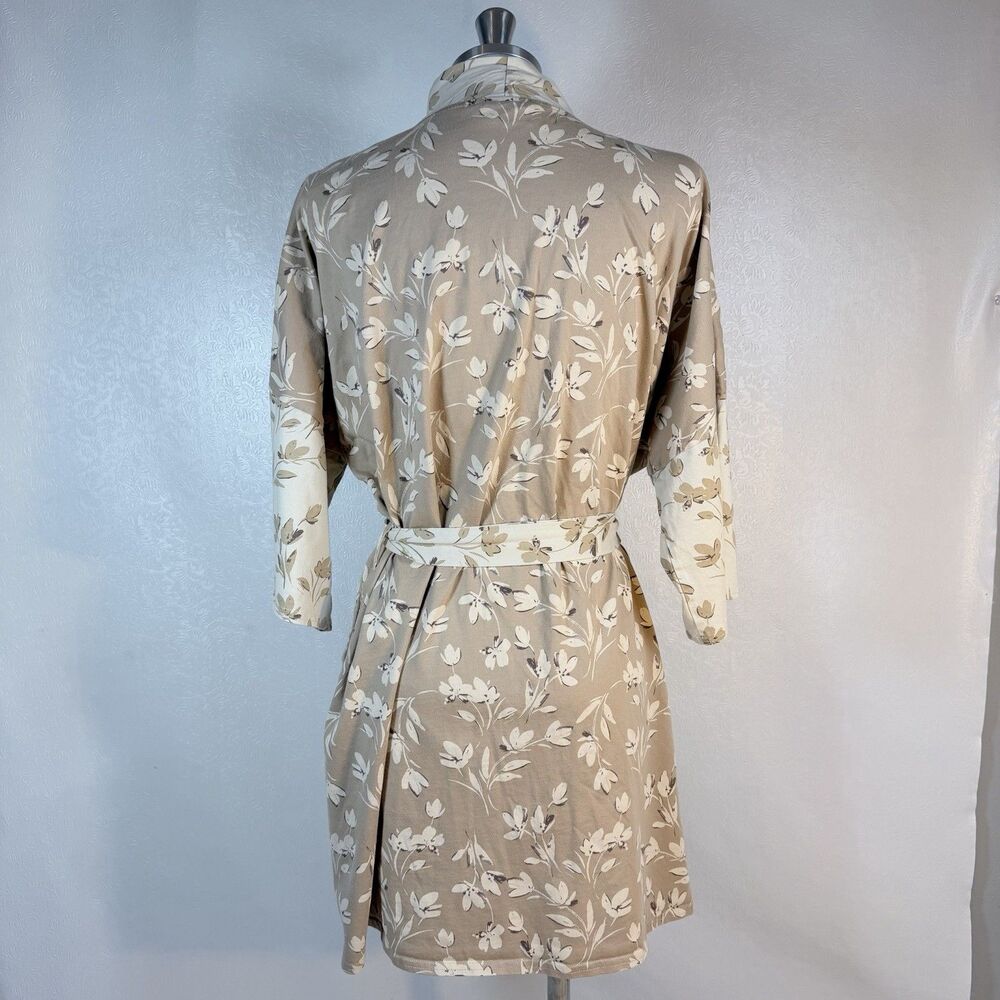 Pact Short Robe M/L Floral Tan Cream - Picture 9 of 12